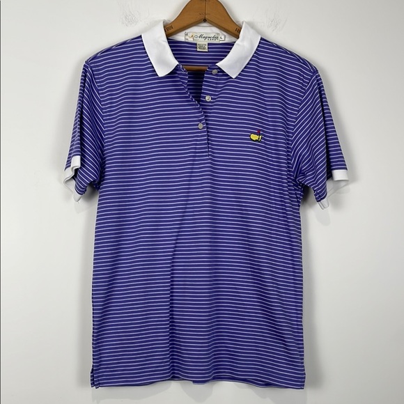 Vintage Masters Women’s Large Purple Polo Stripes Magnolia Lane Golf - Picture 1 of 6